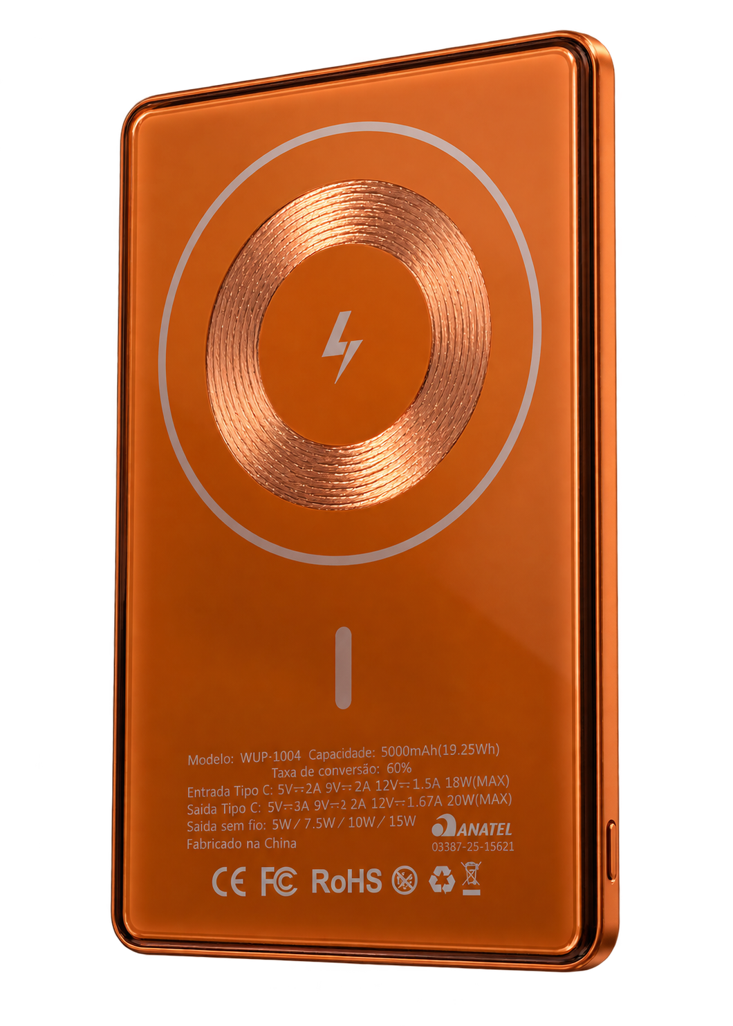 Power Bank Peining Laranja — bobina de indução